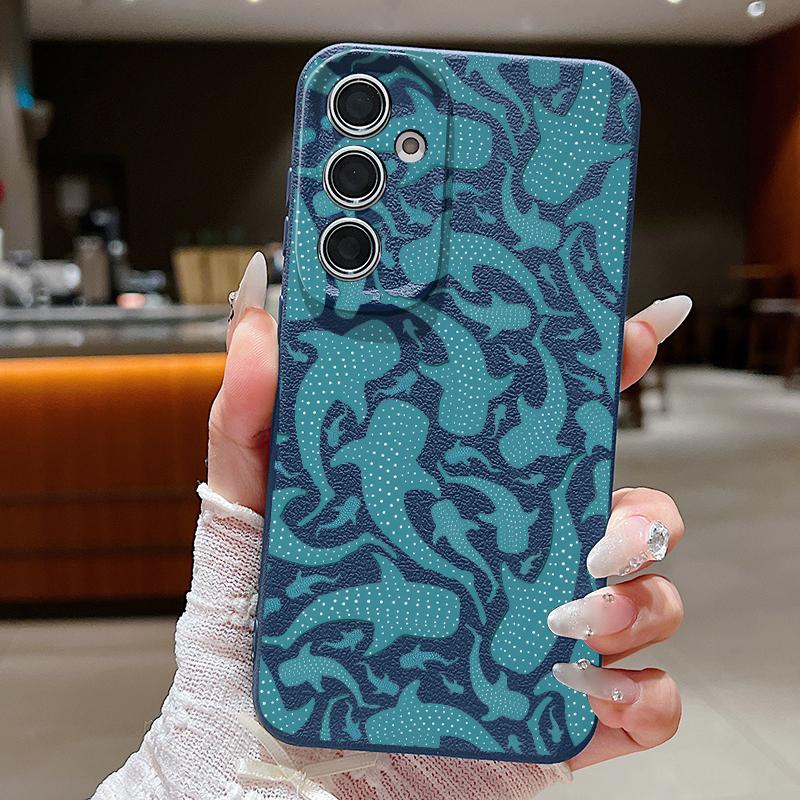 Sommer Meeres-Thema Handyhülle Für Samsung S26 S25 S24 Ultra S23 S22 S21 FE A15 A16 A17 A35 A36 A37 A54 A55 A56 A57 5G Lederstruktur Weiche Hülle