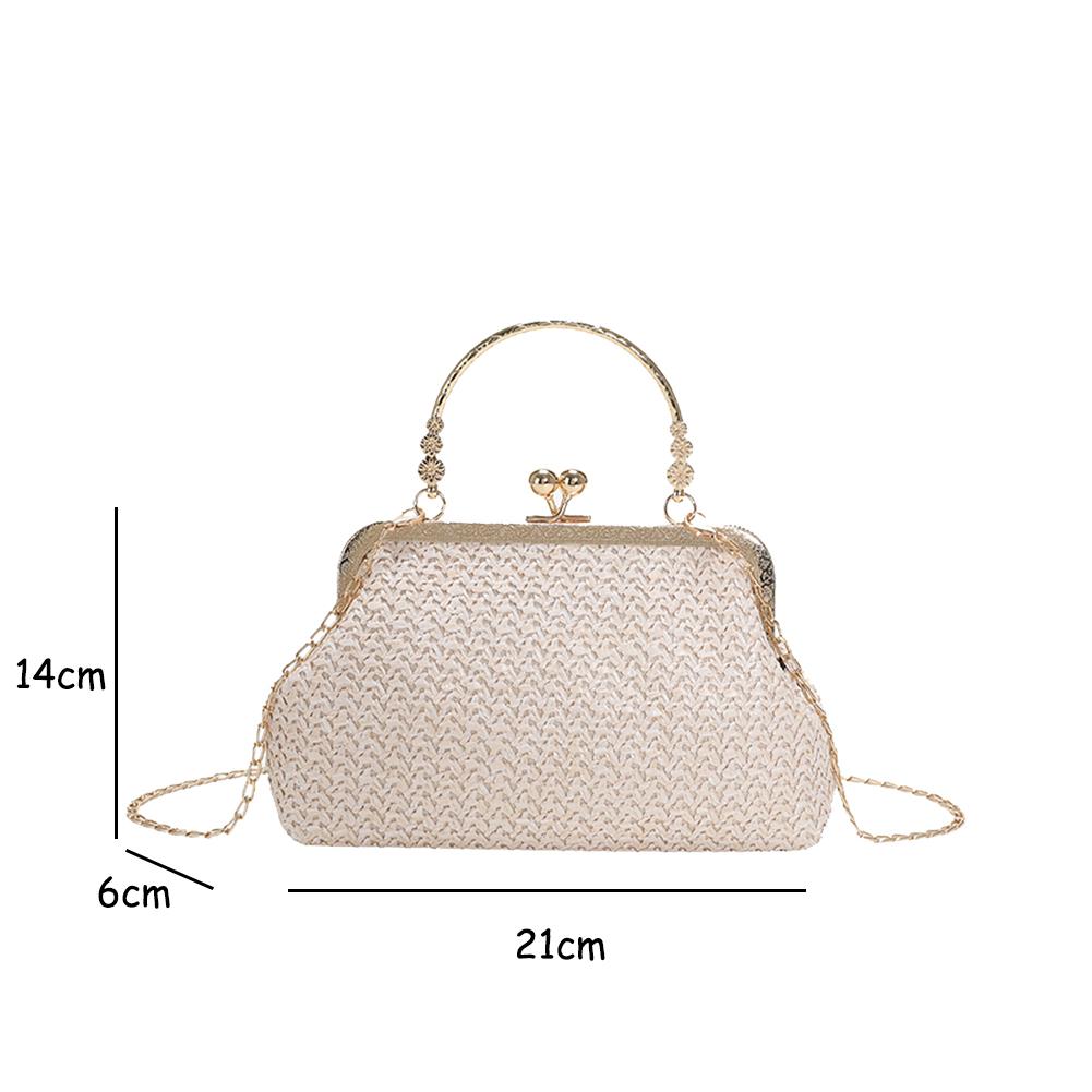 Hand-Woven Chain Satchel Exquisite Women's Bag Wedding Party Elegant Evening Handbags High-end Weaving Clutch Bag Top-Handle Bag