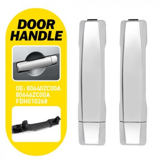 Rear Left Right Side Exterior Door Handle Chrome For 2005-2009 Nissan Armada LE