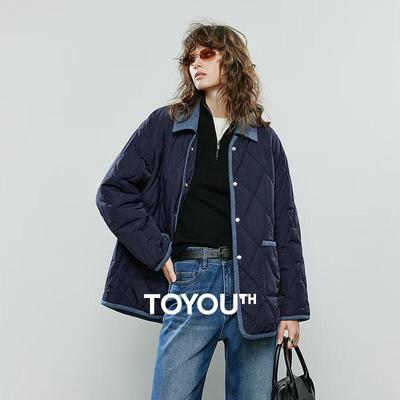 Chuyu Women's Color Block Diamond Padded Winter Coat