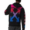 Off-White Nylon Blend Hooded Zip-Up Knitwear Men Tops Black OMHA073E19B020241088
