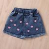 Mädchenanzug Sommer Kinder Einfarbig Bedruckt Kurzarm Pullover und Shorts