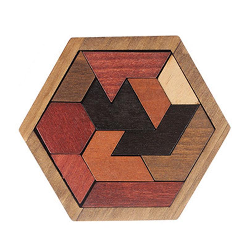 Adult Children Puzzle Early To Teach Cognitive Toys Geometry Hexagram Puzzle Puzzle Smart Board Hole Ming Lock 0.65