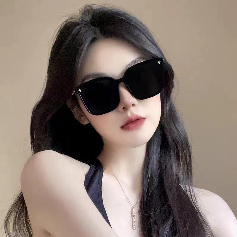 Sunglasses Women'S Advanced Sense Polarized Light Sunscreen Sunglasses Large Frame Round Face Thin Glasses Men