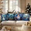 New Christmas Pillowcase Snowman Print Pillowcase Blue Glass Christmas Decoration Pillowcase