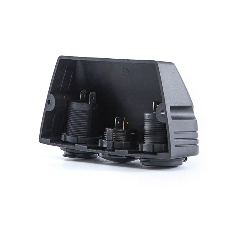 Baza cort 3 în 1 Priză dublă USB pentru încărcător de mașină Priză de curent LED voltmetru digital Priză de alimentare pentru camion mașină marin