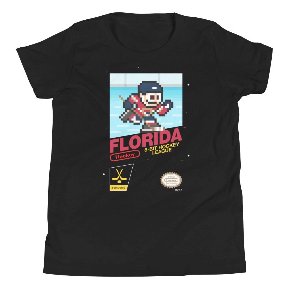 Florida Panthers Hockey Team Jersey 8-bit Nintendo Youth Kid Child T-Shirt 2XL