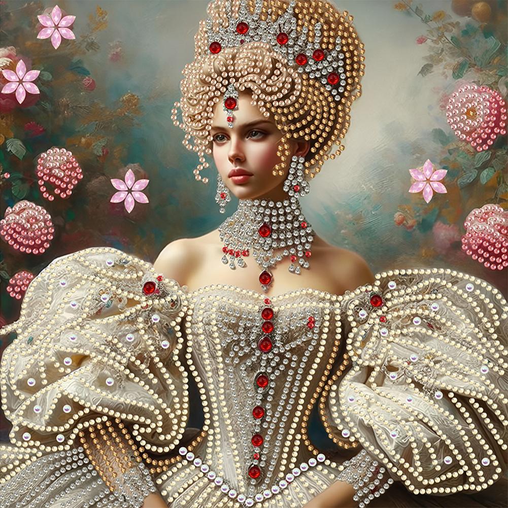 5D DIY Partial Special Shaped Drill Diamond Painting Kit Lady Decoration 30x30cm