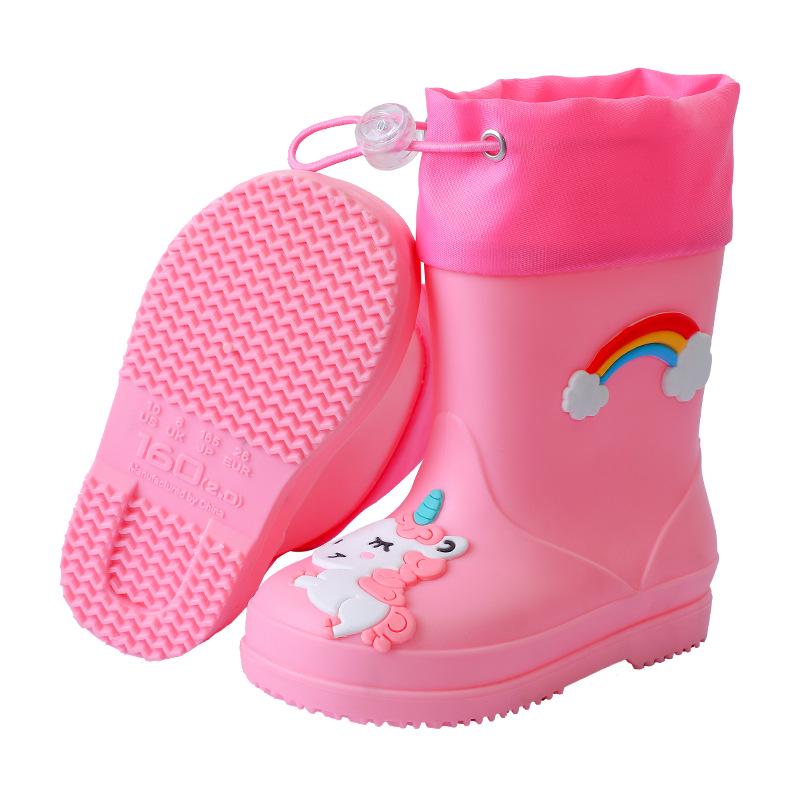 Cartoon Kids' Waterproof Non-Slip Rubber Rain Boots for Toddlers & Children