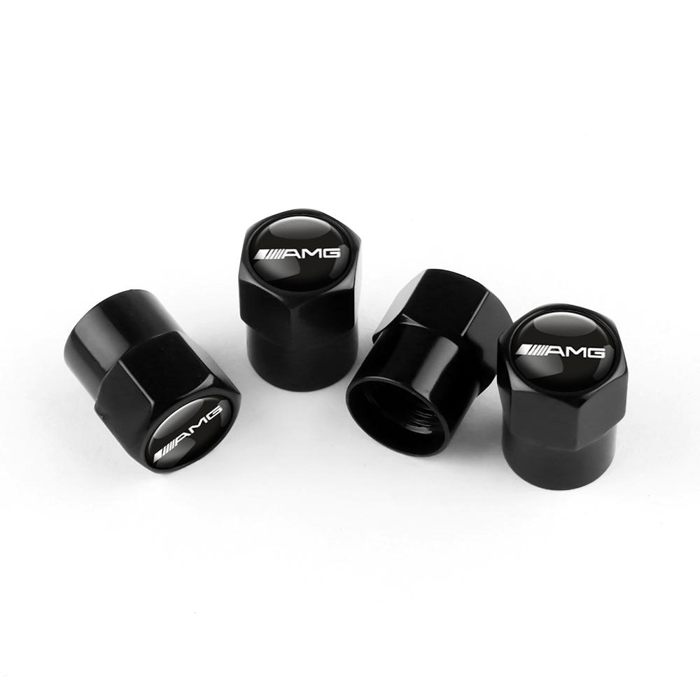 4pcs Car Wheel Tire Valve Caps Tyre Stem Covers Airdust Waterproof For Mercedes benz GLK GLA GLC w204 W251 W463 W176 Accessories AP1