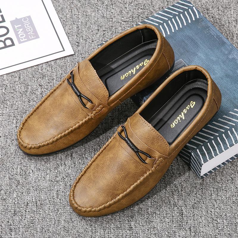 

Туфли Doudou мужские новые ленивые туфли на мягкой подошве повседневные кожаные туфли в британском стиле мужские туфли 44