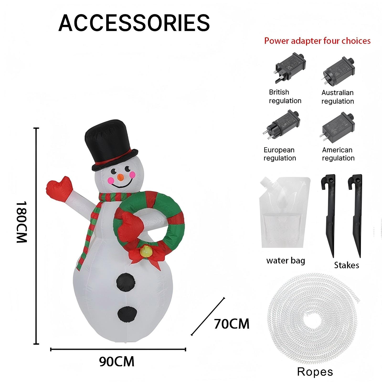 

5.91FT Giant Inflatable Toy Snowman Wreath with LED Lights Xmas Yard Lawn Party Decoration Christmas Home Supplies Ornament Gift EU