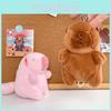 Cute Capybara Plush Doll With Wiggling Tail Adorable Pink Stuffed Animal Toy