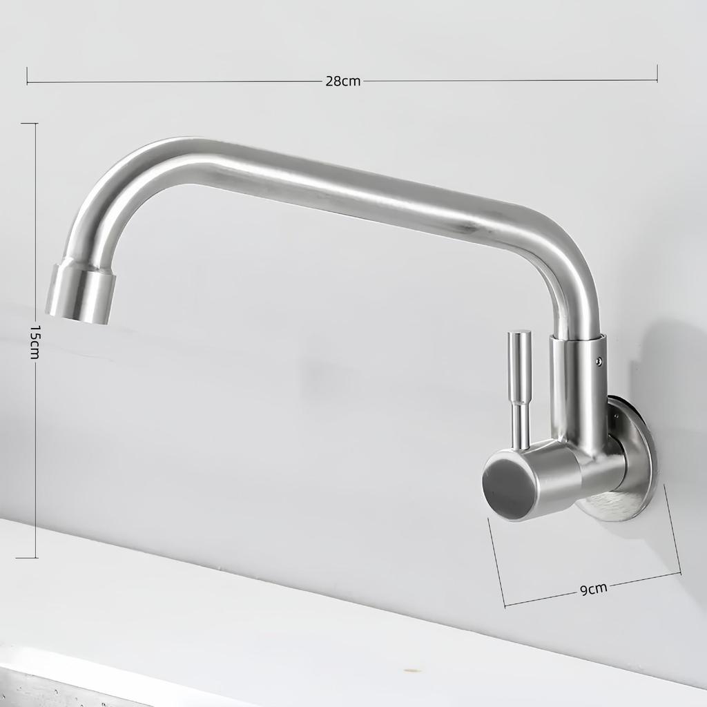 304 Stainless Steel Universal Rotating Faucet for Sink or Basin