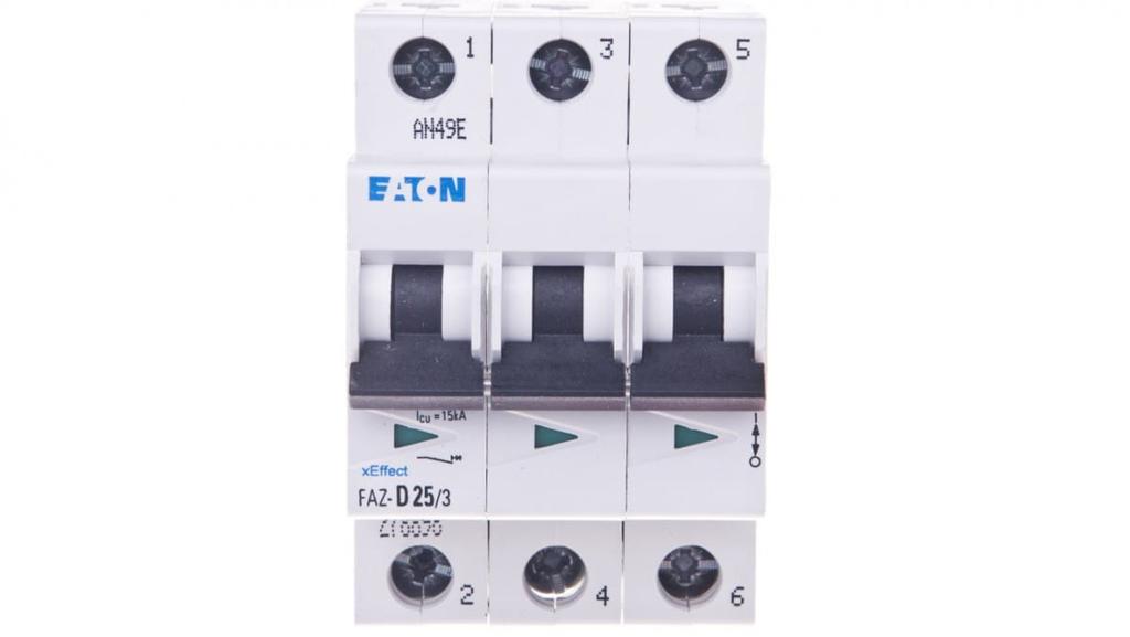 Circuit Breaker 3P D 25A 15kA AC FAZ D25/3 278898