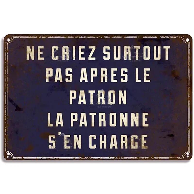 Vintage Funny Metal Tin Sighs Place Des Aperos Plaque For Bar, Pub, Club, Wall Decor, Iron Painting Retro Home Decorative Plate