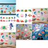 Ocean Theme Birthday Wall Decals For Kids Party Decor With Ocean Creatures Starfish Turtles For Childrens Celebration