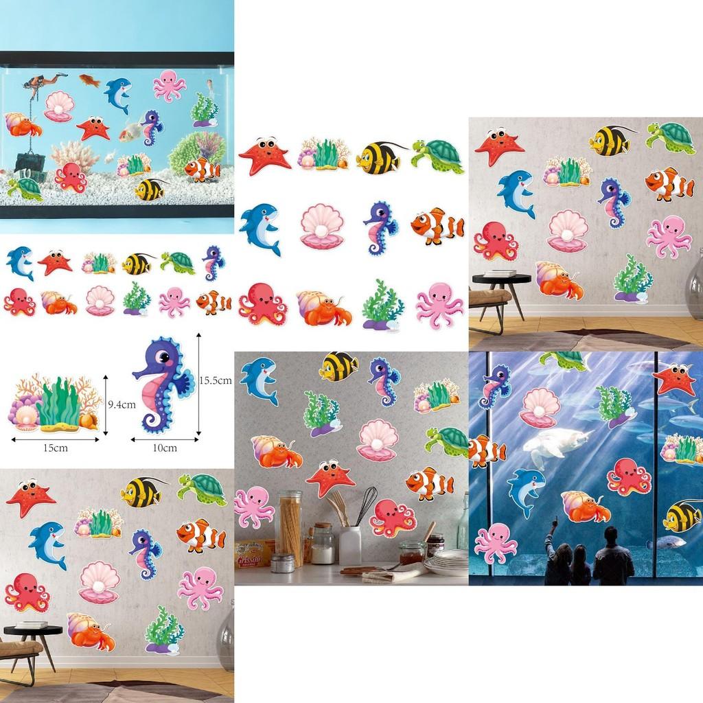 Ocean Theme Birthday Wall Decals For Kids Party Decor With Ocean Creatures Starfish Turtles For Childrens Celebration