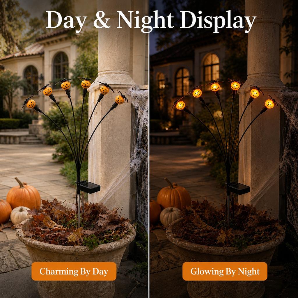 Pumpkin Stake Lights for Halloween Garden Decor, Outdoor Path Lights with /Off