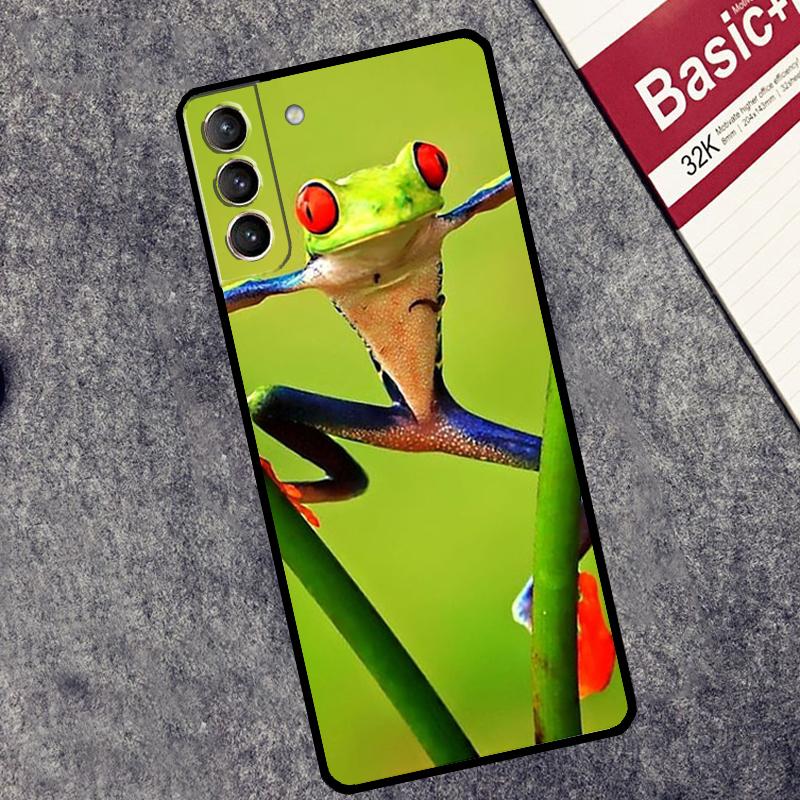 Green Frog Wildlife Case For Samsung Galaxy S26 S25 Ultra S20 S21 S22 S23 S24 Ultra S10 Plus S25 FE Cover Coque
