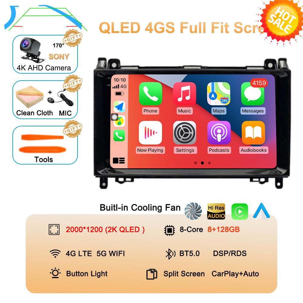 Android 14 Car Radio 9'' For Mercedes Benz B200 Sprinter W906 W639 AB Class W169 W245 Viano Vito Multimedia GPS DVD Video Player
