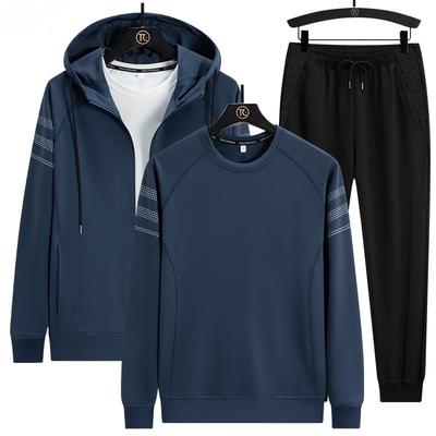 Casual Sport Hoodie Set voor Heren, Jeugd Sport Losse Ronde Hals Hoodie Driekwart Set