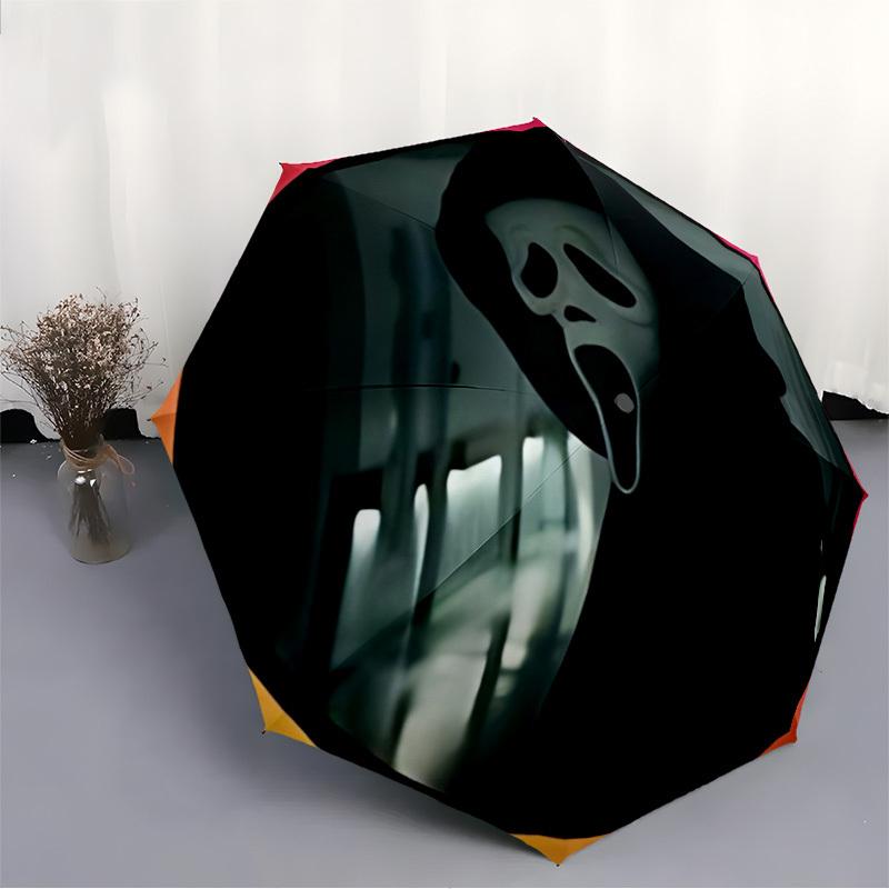 1pc Scream Mask Umbrella Portable Home Essential Umbrella Folding Umbrella Durable Iron Frame yy251128084
