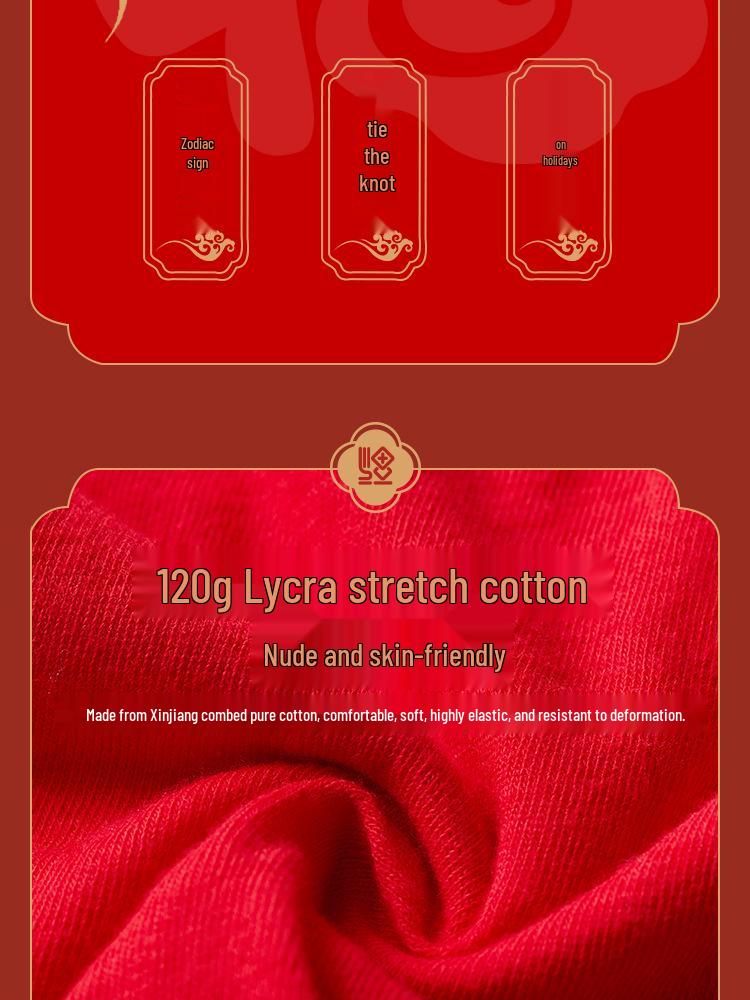 Cuecas Descartáveis de Algodão Unissex, Boxer Vermelho para Viagem, Esterilizado por Feixe de Elétrons, Embalado Individualmente