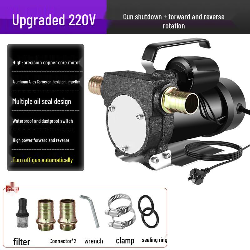 Electric Oil Pump 12v/24v Universal, 220v Diesel Pump, Self-Priming Refueling System