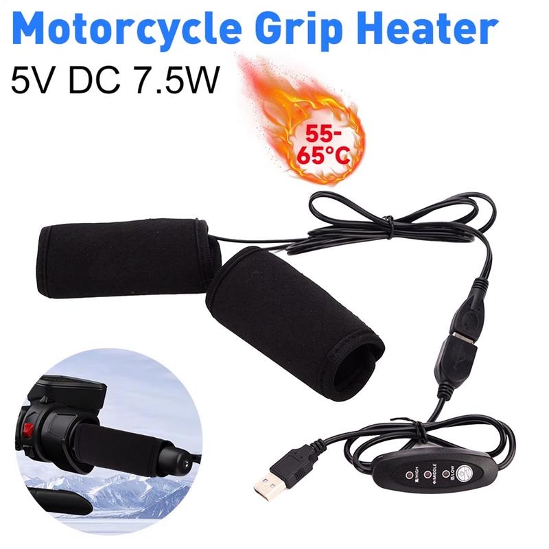 Motorrad Heizgriff 5V Lenkerheizgriffe USB-betrieben Beheizter Lenkerwärmer Beheizte Griffhülle Mit 3 Gängen