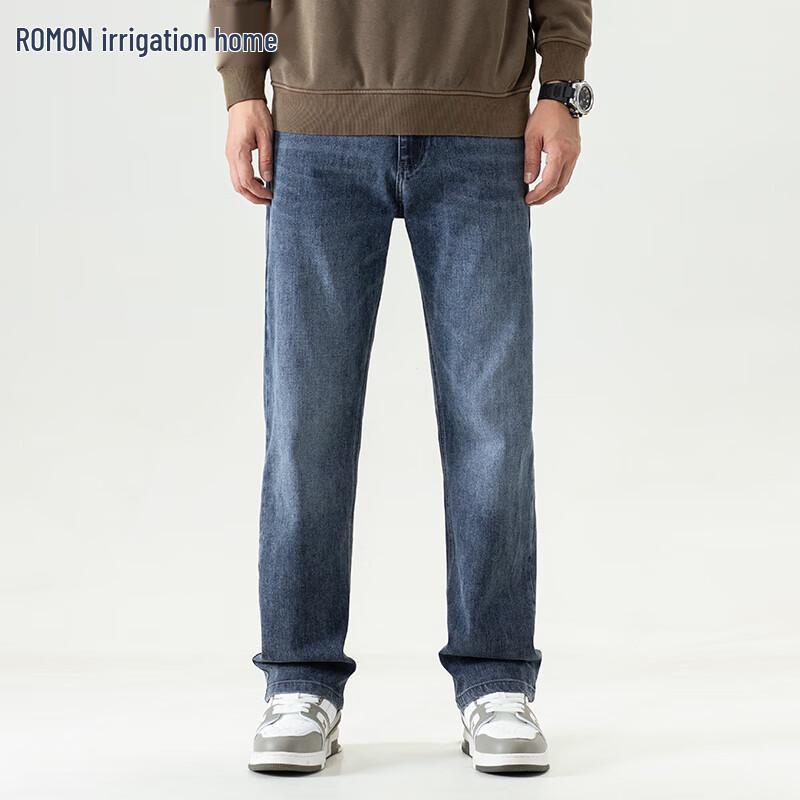 

Romon Men s Loose Straight Cotton Stretch Denim Jeans 40