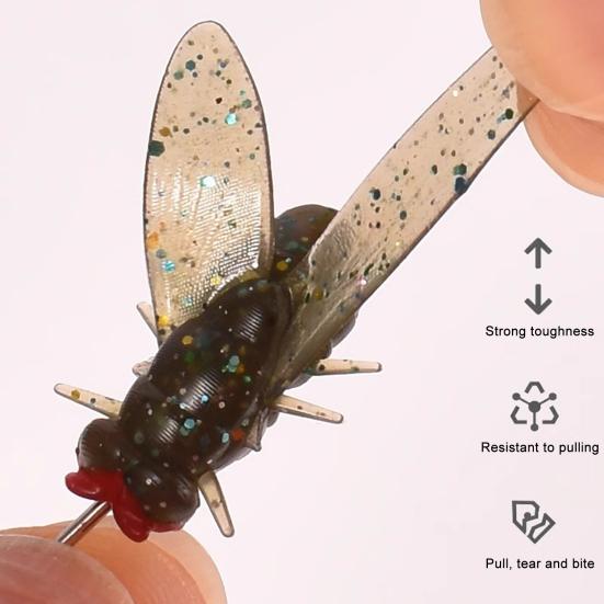 Artificial Fly Fishing Lure with Multi-hook Realistic Looking Compact Design Portable 3D Bionic Fly Fishing Bait