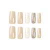 24-teilige abnehmbare French Manicure Nagelsticker: Quadratische Falschnägel & Tips