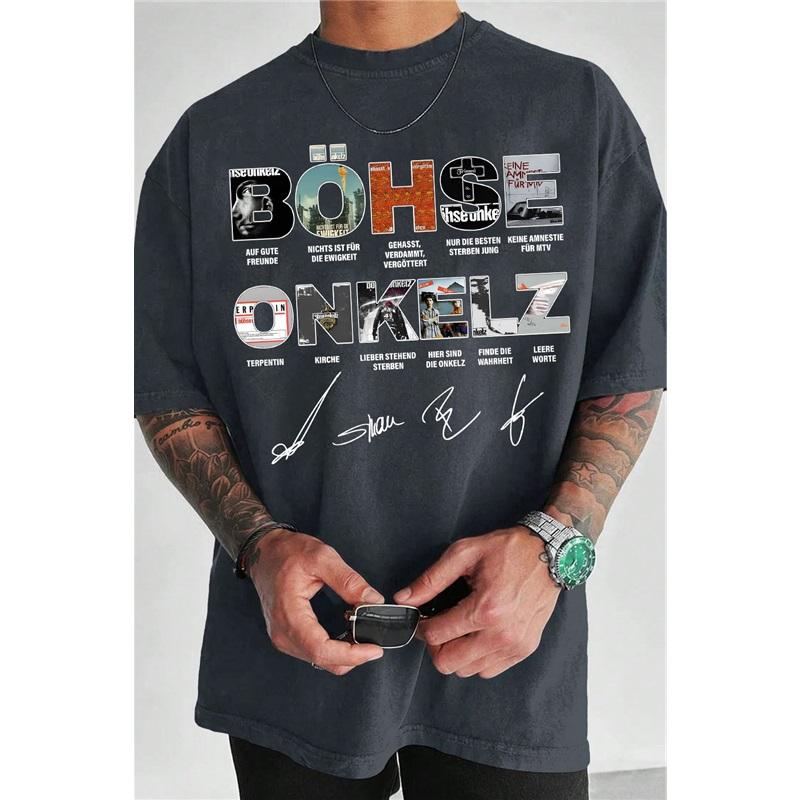 Kapela Böhse Onkelz Global Tour Merch Tričko Německá Heavy Metal Kapela Tričko Oversized Y2k Ležérní Bavlna Volné Pánské Dámské Trička Dámské Pánské Oblečení