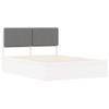 Bed Frame with Upholstered Headboard Light Grey 135 x 190 cm