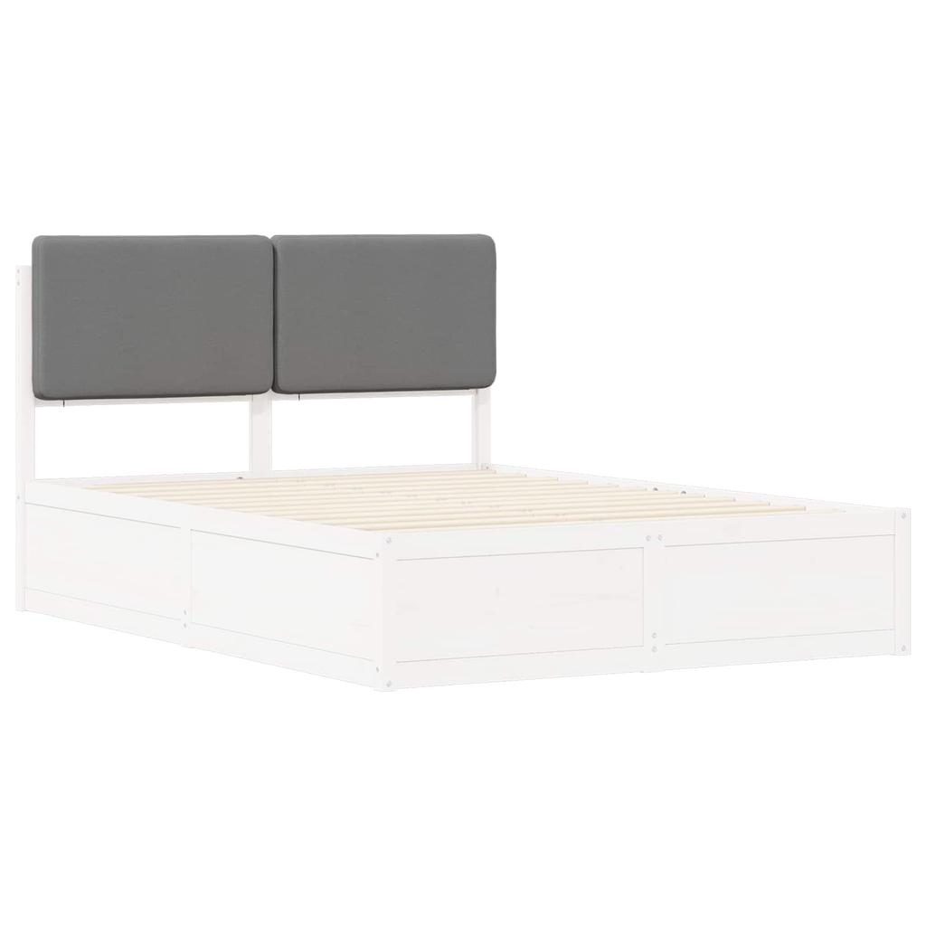 Bed Frame with Upholstered Headboard Light Grey 135 x 190 cm