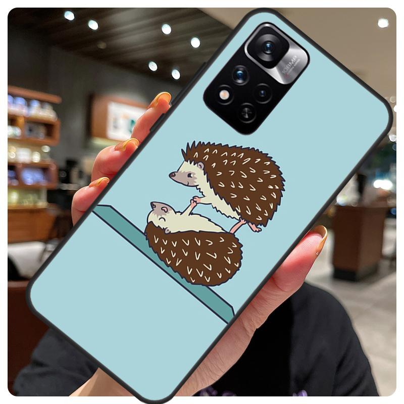 Kawaii Hedgehog Heart Cute Case For Xiaomi Redmi Note 12 11 10 8 9 Pro Note 12S 9S 10S 11S Cover For Redmi 10C 12C 9C