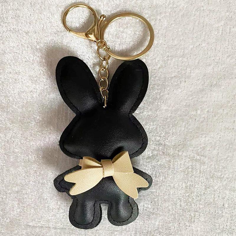Bag Charm New PU Leather Bunny Decoration Key Holders Hanging Charm Solid Bag Pendant Accessories Gift