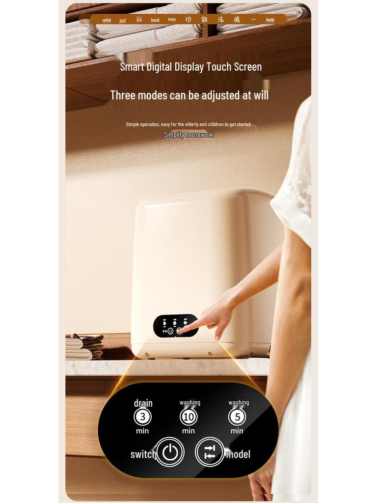 Compact Blue-Light Spin Washer for Underwear and Socks - Ideal for Dorms and Home Use