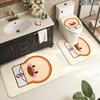 3Pcs Flannel Toilet Mat Set Breadbarbershop Bathroom Rug Bath Carpet Non Slip Home Decor