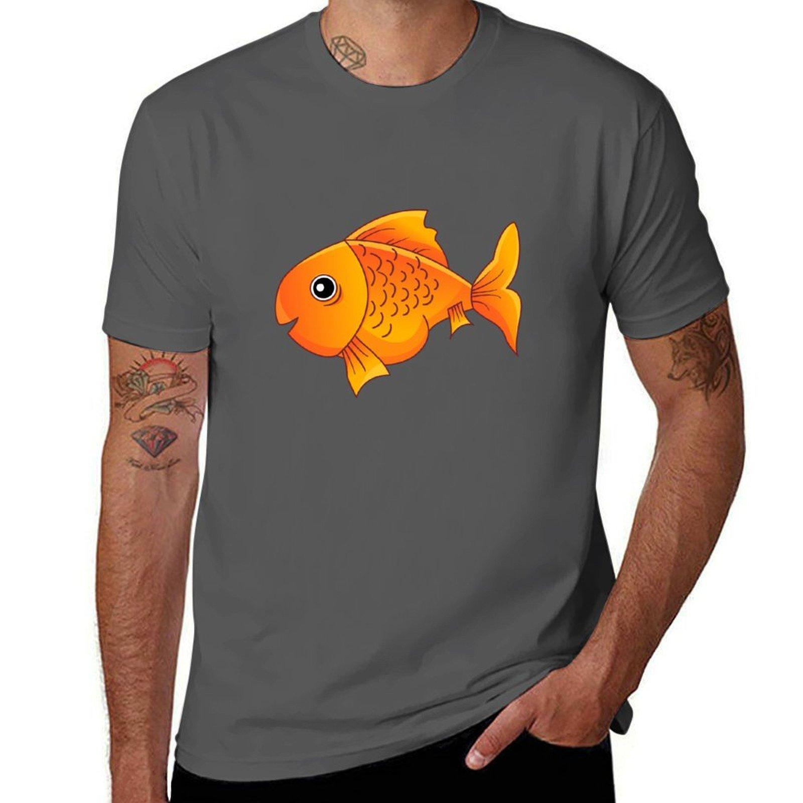 

Goldfish Cartoon T-Shirt man t shirt cotton t shirts for man cotton cotton t shirts man 100% T-Shirt 4XL