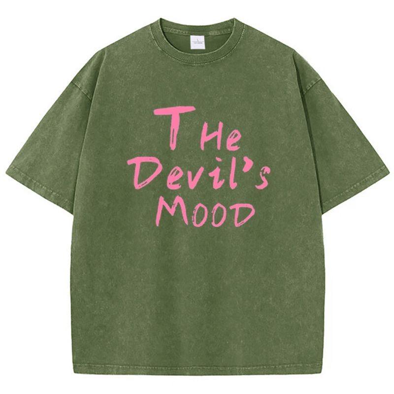 Japanese Shadows Hedgehog Washed T-Shirt Mens Y2K Retro Cotton T-Shirts Summer O-Neck Fashion Tees Printed Oversized Tops