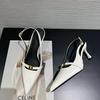 Baotou sandals women's 2025 spring and summer new pointed head empty temperament celebrity French single shoes gentle evening high heels