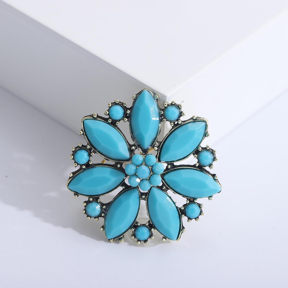 

Модная одежда Турция Синий цветок Винтажная брошь Брошь Костюм Универсальные аксессуары