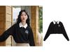 Women's Retro Embroidered Polo Collar Half-Zip Pullover - Long Sleeve, Spring/Autumn 2025