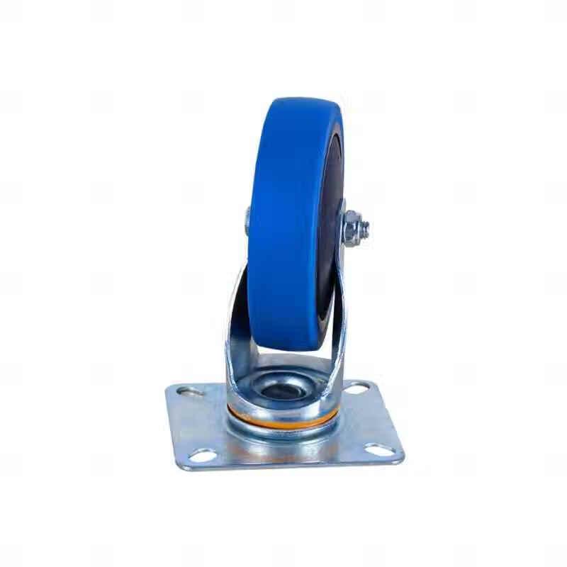 Kangle 5-inch Blue TPR Silent Swivel Caster