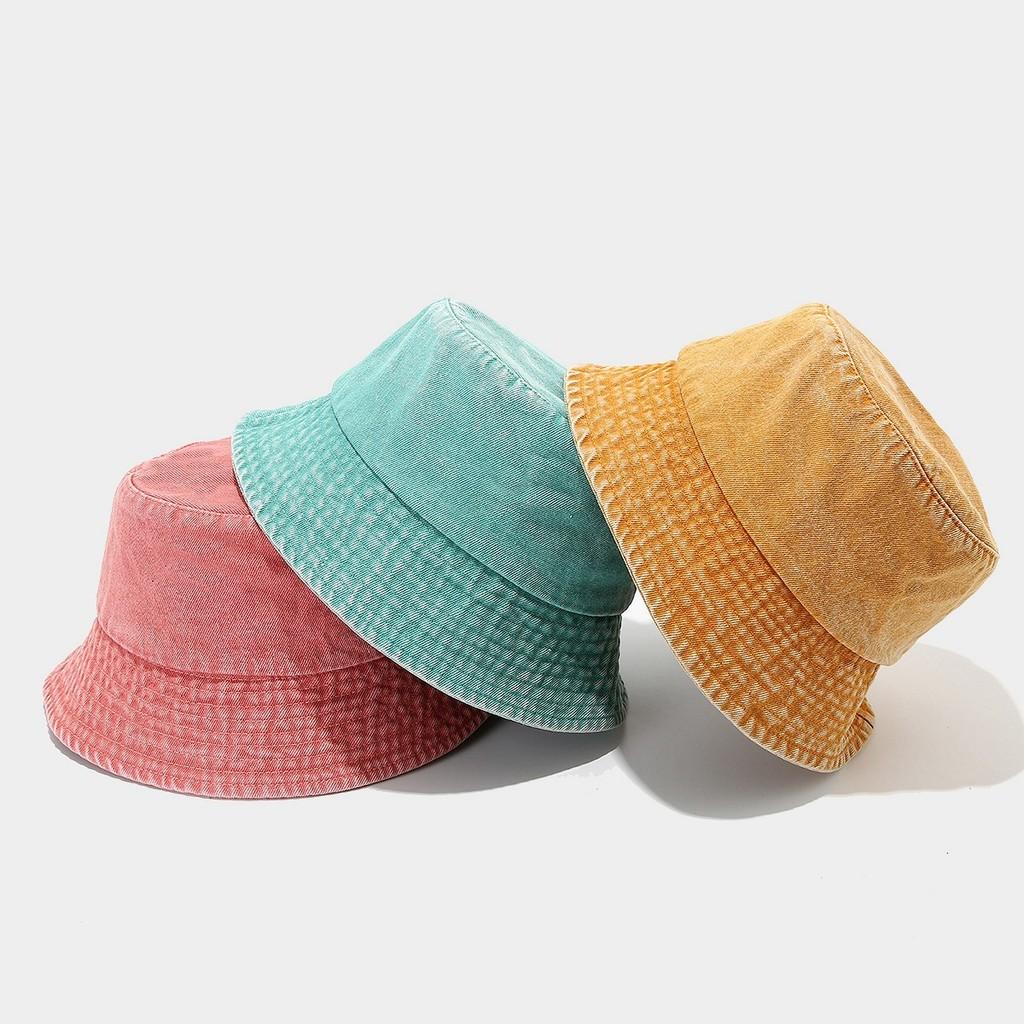 Vintage Denim Fisherman Hat With Wide Brim For Sun Protection And Casual Style