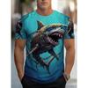 Summer Fashion Comfortable Loose Large T-shirt Animal 3D Printed Casual Breathable Sports Versatile Round Neck Short Sleeved Men's T-shirt