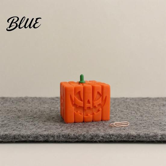 Small Desktop Decoration 3D Printed Pumpkin Fidget Toy Spooky Halloween Anxiety Decorative Figurine Relief Sensory Toy for Stress Relief Party