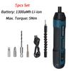 Mini Cordless Electric Screwdriver Rechargeable 1300mah Power Drill Bits Set 3.6V Household Disassembly Torque Repair Tools Kit